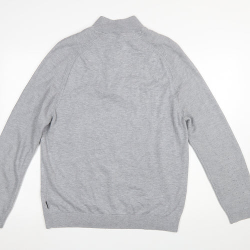 Ted Baker Men’s Grey High Neck 1/2 Zip Jumper Size L
