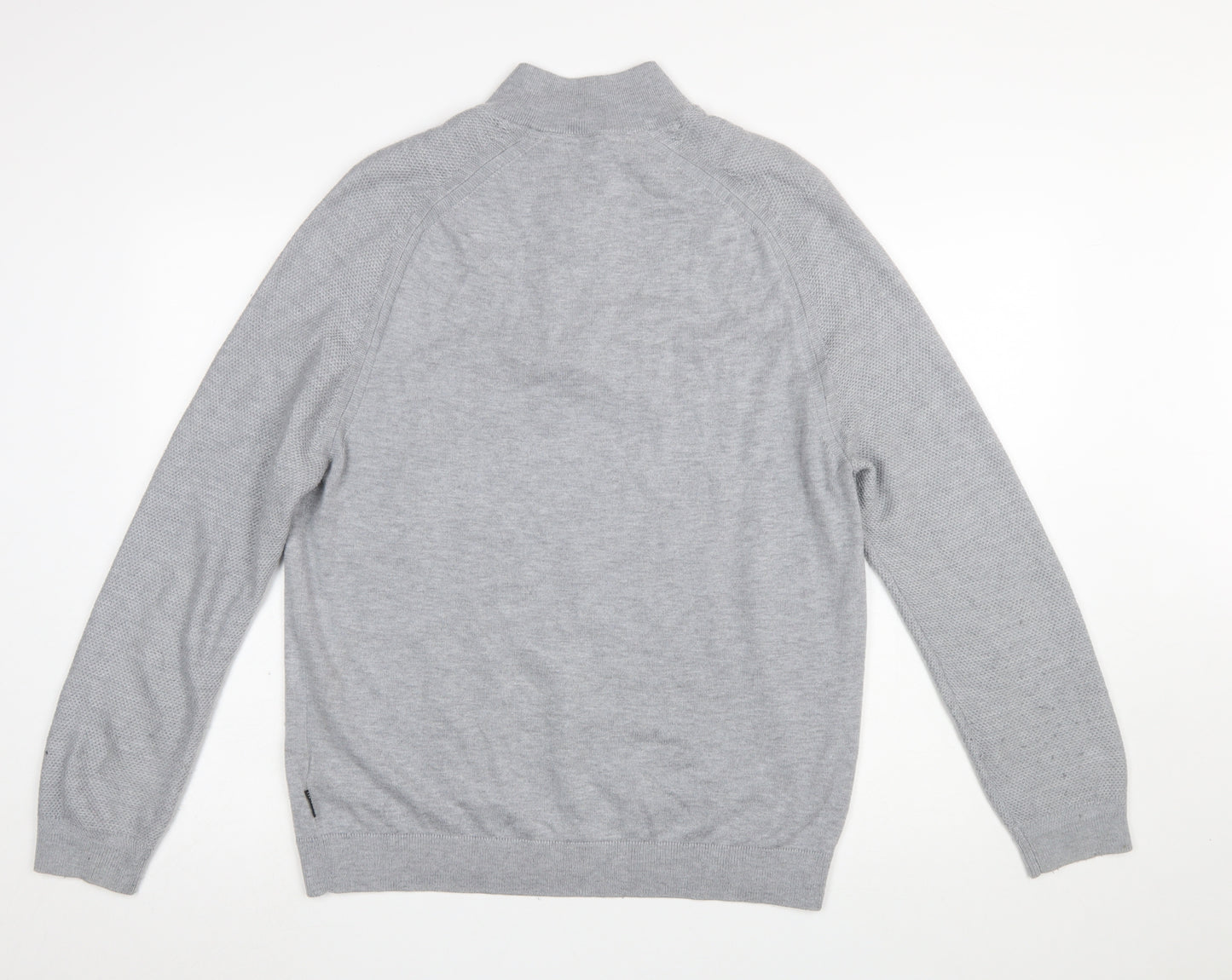 Ted Baker Men’s Grey High Neck 1/2 Zip Jumper Size L
