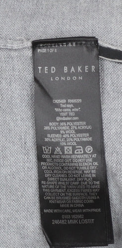 Ted Baker Men’s Grey High Neck 1/2 Zip Jumper Size L