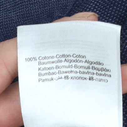 Replay Men's Blue Cotton V-Neck Jumper Size L