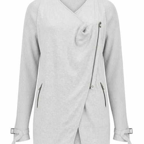 Mint Velvet Women's Grey Wrap Knit Jumper UK 8 Long Sleeve