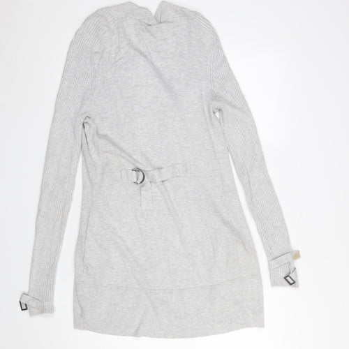 Mint Velvet Women's Grey Wrap Knit Jumper UK 8 Long Sleeve