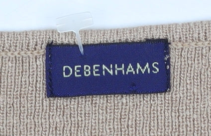 Debenhams Women Beige 3/4 Sleeve Knit Jumper Size 14