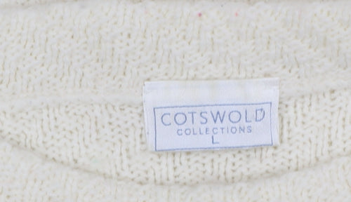 Cotswold Collections Women Ivory Mock Neck Wool Blend Jumper L