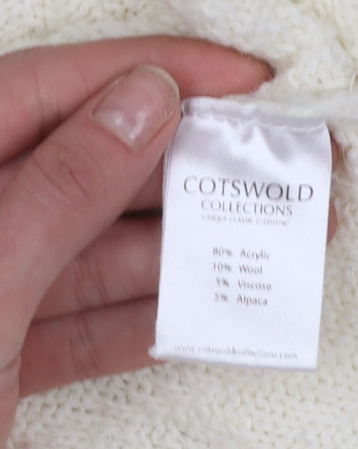 Cotswold Collections Women Ivory Mock Neck Wool Blend Jumper L