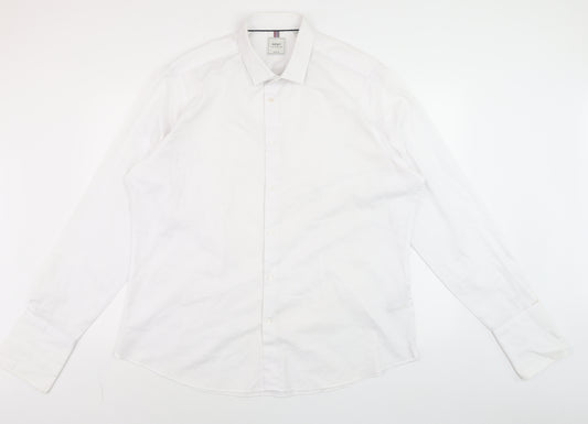 Next Men's White Slim Fit Formal Dress Shirt 18R