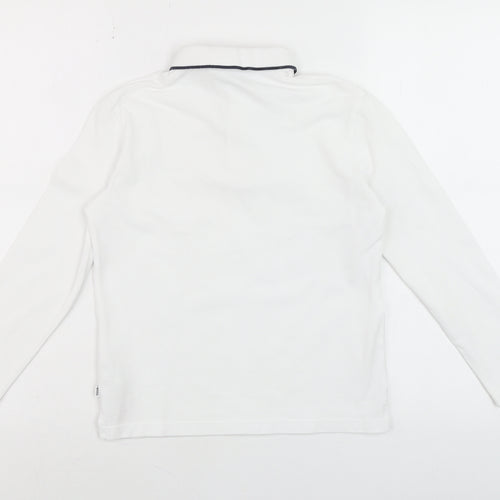 BOSS Boys White Long Sleeve Polo Shirt 10 Years Cotton Casual Top