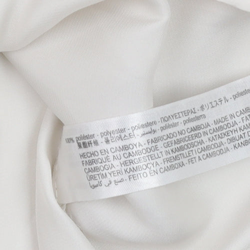Zara Women Ivory Button-Up Long Sleeve Woven Blouse Size S