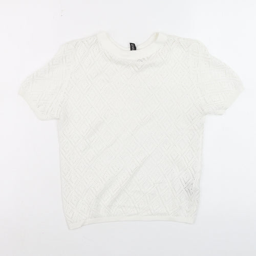 Divided Women’s White Knit Short Sleeve T-Shirt Size S