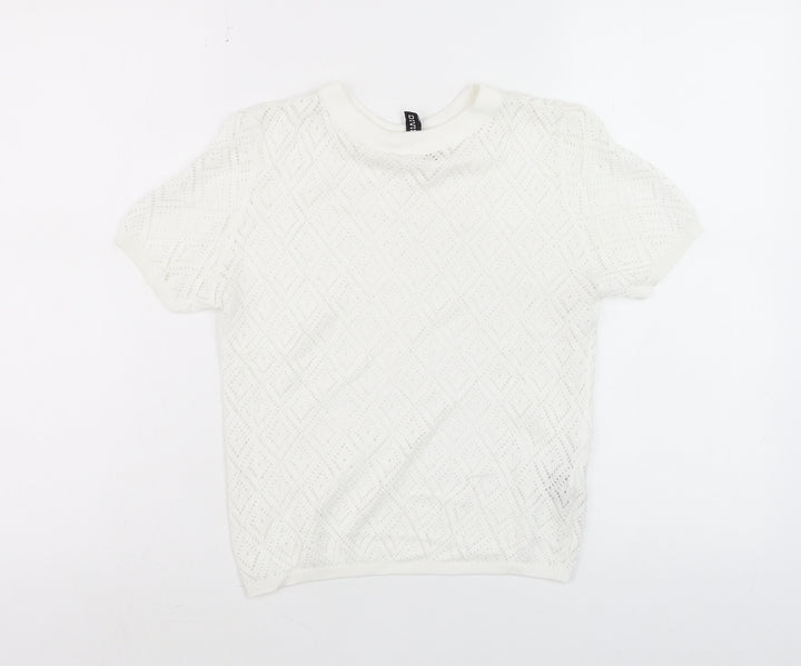 Divided Women’s White Knit Short Sleeve T-Shirt Size S