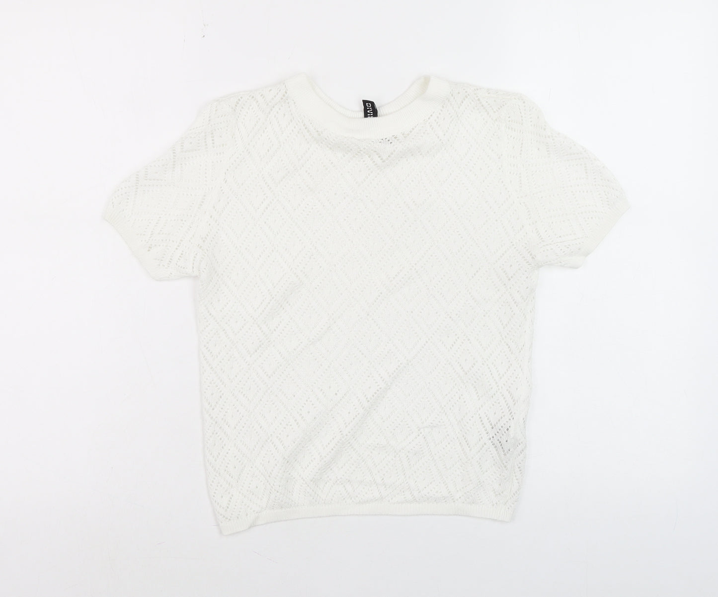Divided Women’s White Knit Short Sleeve T-Shirt Size S