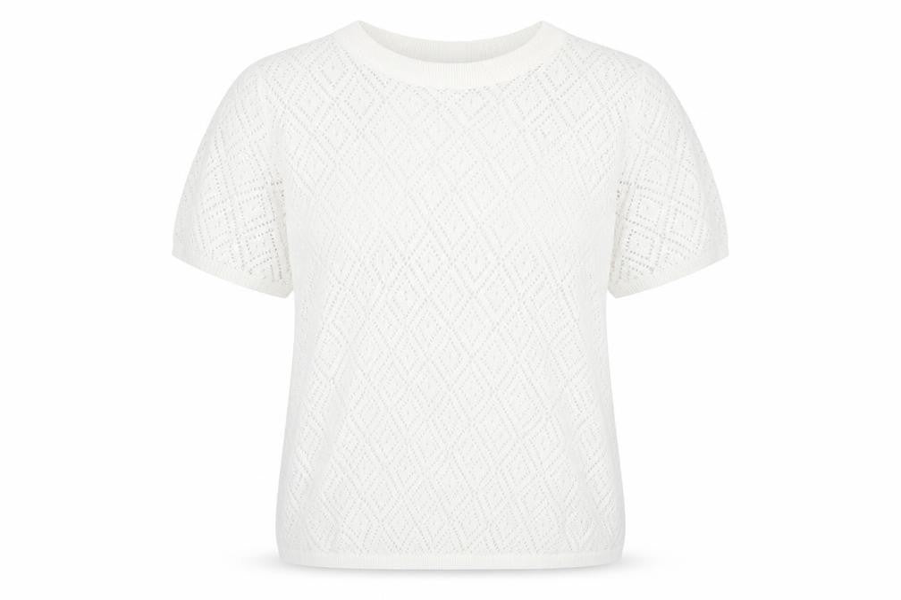 Divided Women’s White Knit Short Sleeve T-Shirt Size S