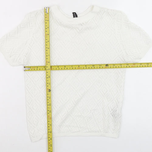 Divided Women’s White Knit Short Sleeve T-Shirt Size S