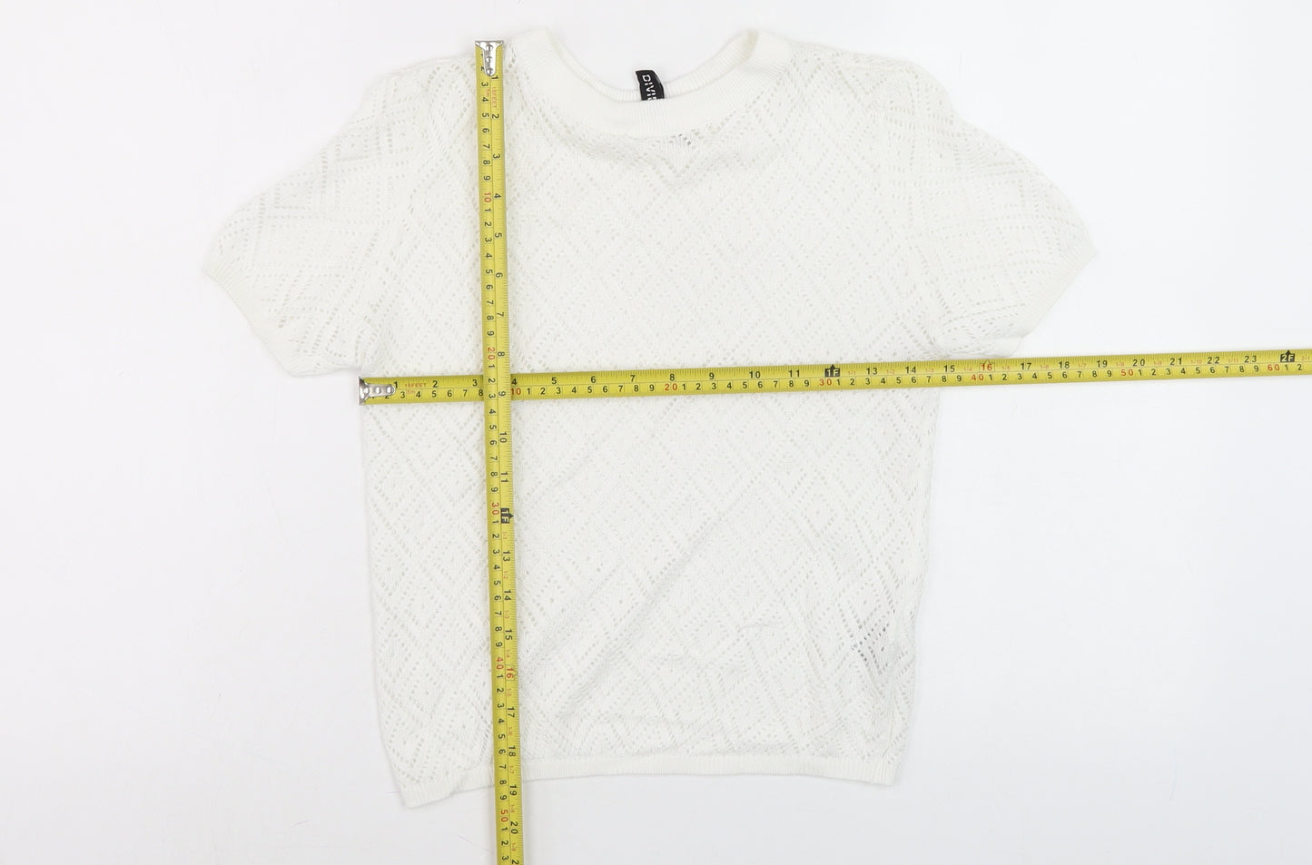 Divided Women’s White Knit Short Sleeve T-Shirt Size S