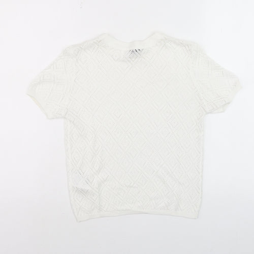 Divided Women’s White Knit Short Sleeve T-Shirt Size S