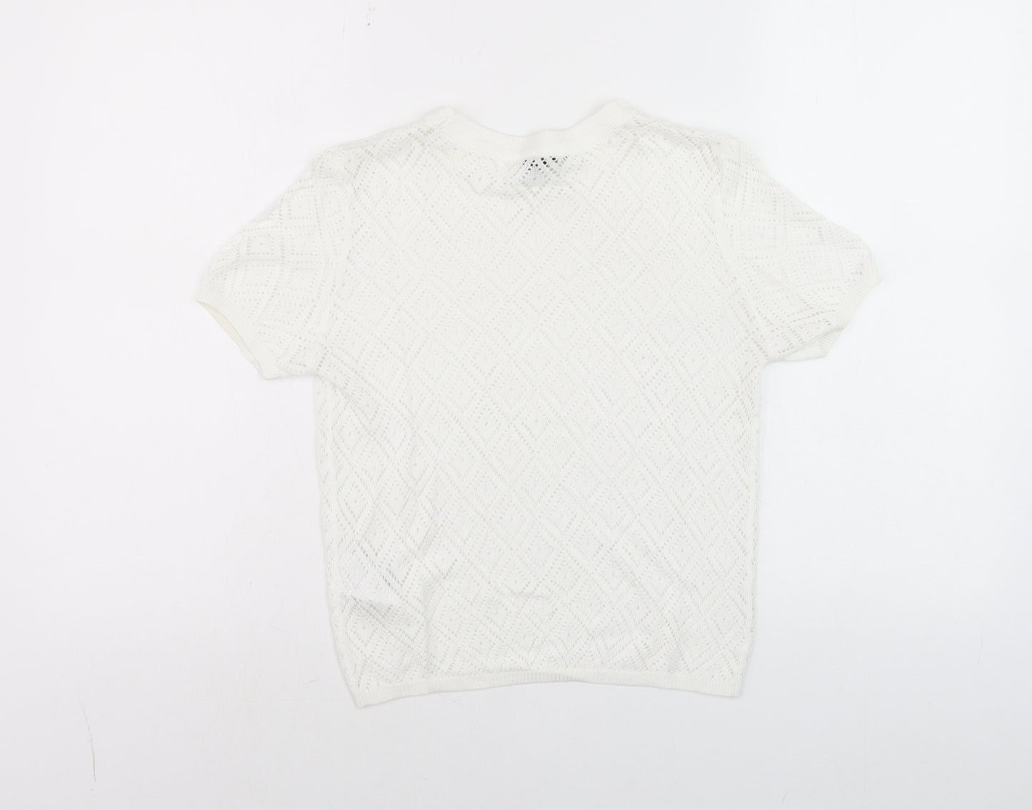Divided Women’s White Knit Short Sleeve T-Shirt Size S