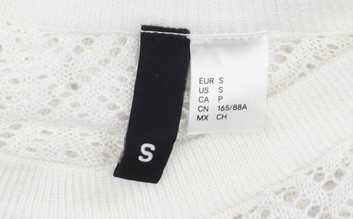 Divided Women’s White Knit Short Sleeve T-Shirt Size S