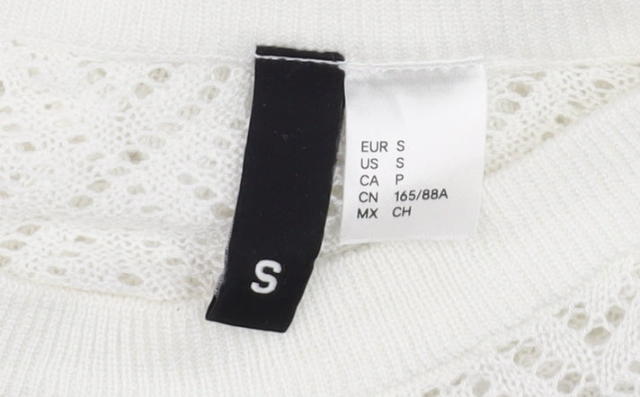 Divided Women’s White Knit Short Sleeve T-Shirt Size S