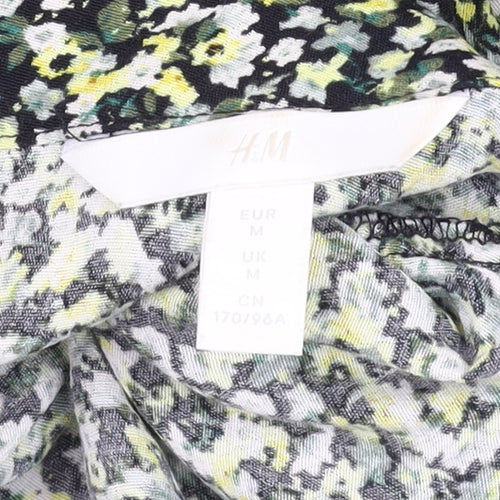 H&M Women's Multicoloured Floral Viscose Tunic Blouse Size M