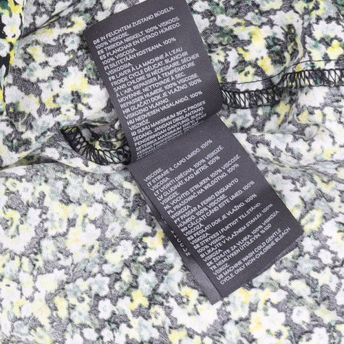 H&M Women's Multicoloured Floral Viscose Tunic Blouse Size M