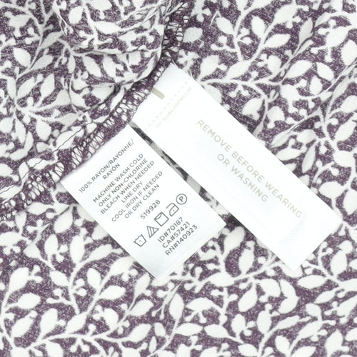 LOFT Women's Purple Floral Rayon A-Line Knee Length Dress Size 8