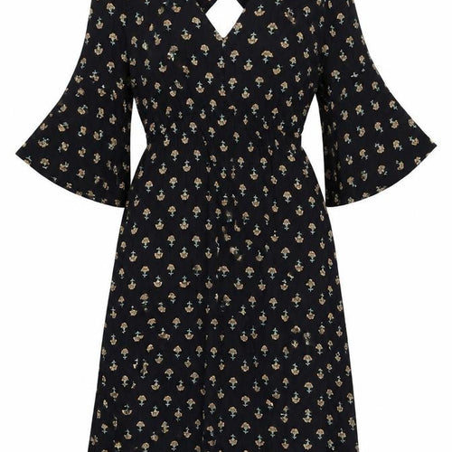 Billabong Women's Black Floral Wrap Midi Dress Size S