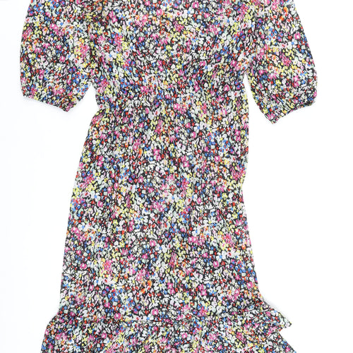 Love & Roses Women's Multicoloured Floral Knee Length A-Line Dress Size 14