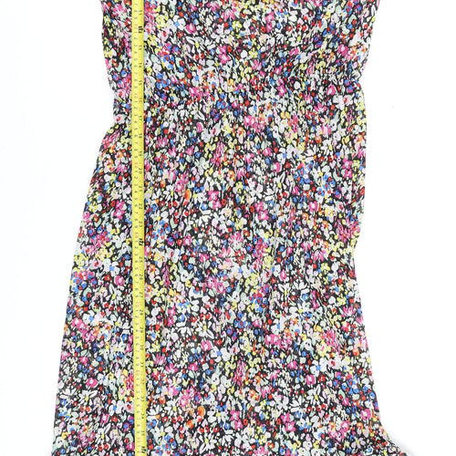 Love & Roses Women's Multicoloured Floral Knee Length A-Line Dress Size 14