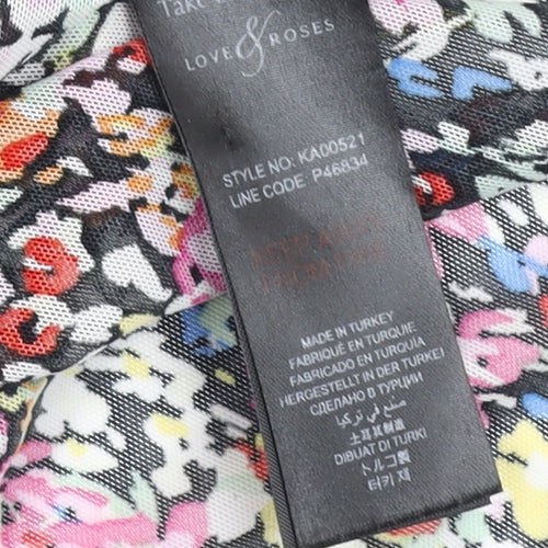 Love & Roses Women's Multicoloured Floral Knee Length A-Line Dress Size 14