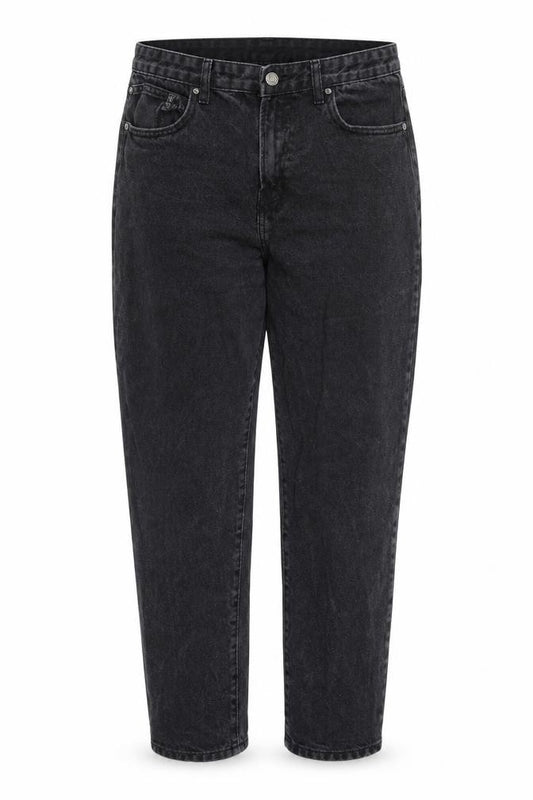 Front view of Don't Think Twice Women’s Black Mom Jeans, size UK 14, Regular Fit