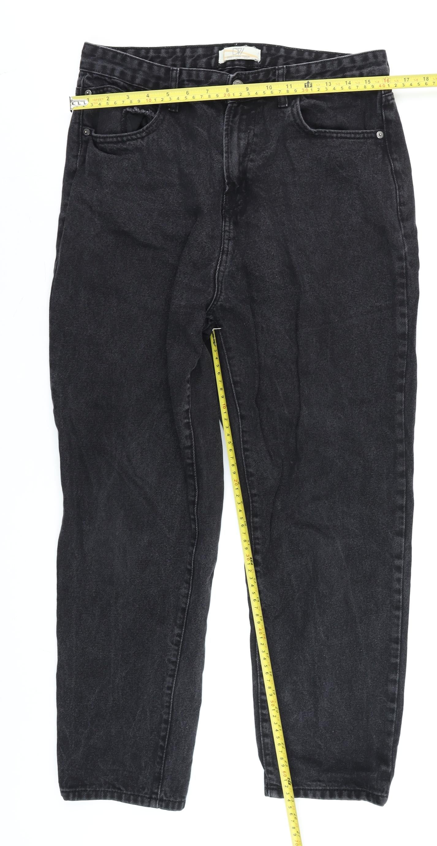 Don't Think Twice Women’s Black Mom Jeans Size 14 Regular Fit