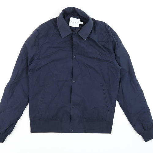 Topman Men's Blue Bomber Jacket Size S Cotton Nylon Casual