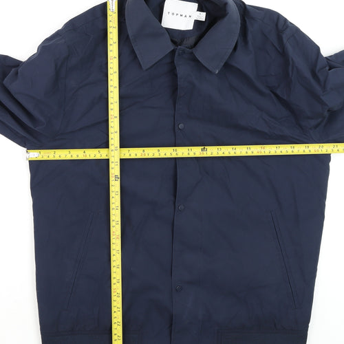 Topman Men's Blue Bomber Jacket Size S Cotton Nylon Casual