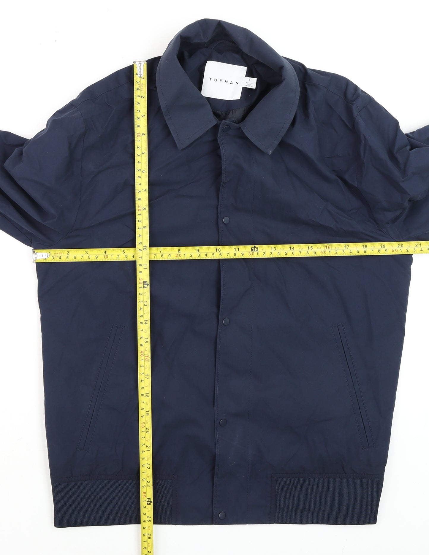 Topman Men's Blue Bomber Jacket Size S Cotton Nylon Casual