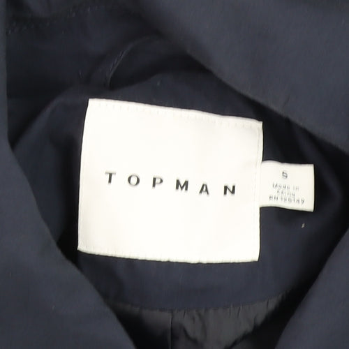 Topman Men's Blue Bomber Jacket Size S Cotton Nylon Casual