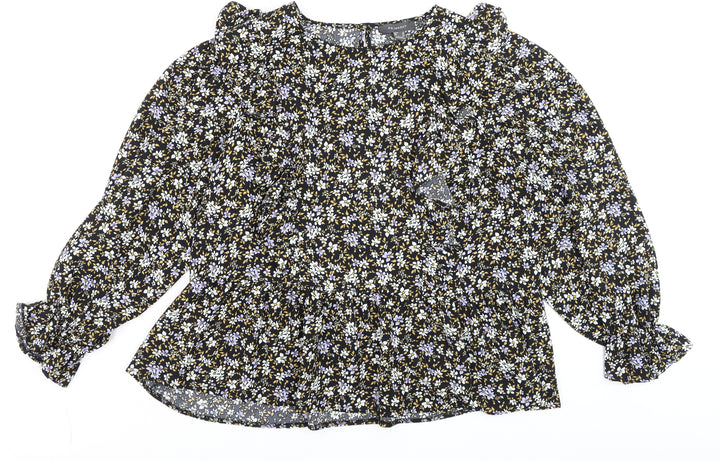 Primark Womens Multicoloured Floral Ruffle Blouse Size 18