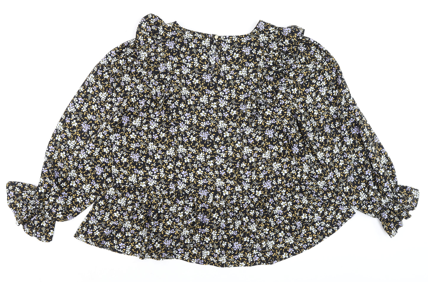 Primark Womens Multicoloured Floral Ruffle Blouse Size 18
