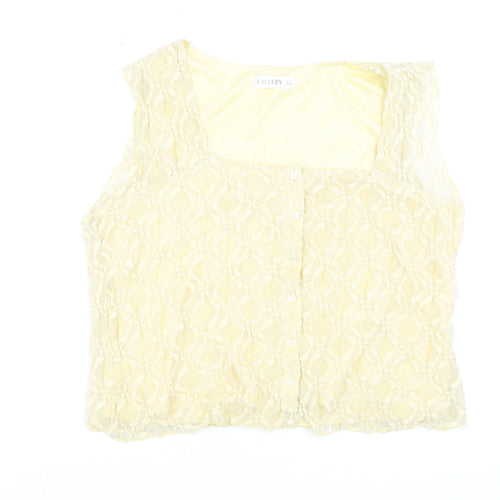 Gallery Women Beige Lace Camisole Blouse L Regular Fit