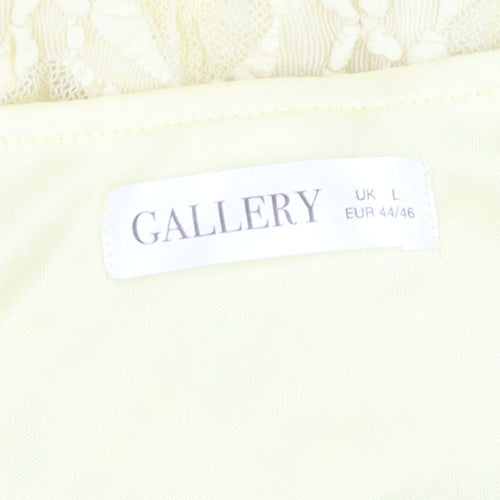 Gallery Women Beige Lace Camisole Blouse L Regular Fit