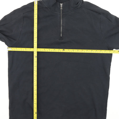 Dunnes Stores Men's Navy 1/2 Zip Mock Neck Sweatshirt M