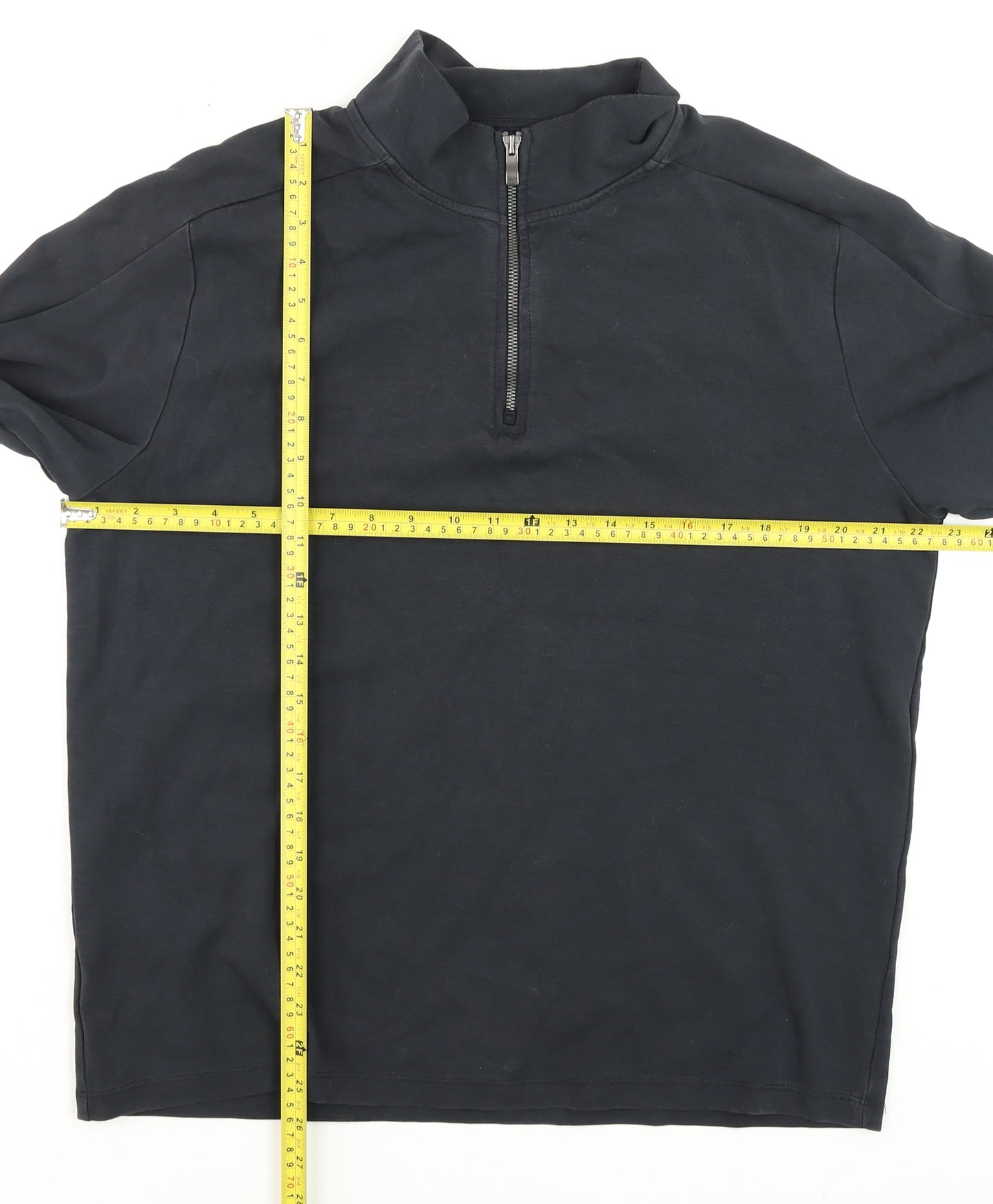 Dunnes Stores Men's Navy 1/2 Zip Mock Neck Sweatshirt M