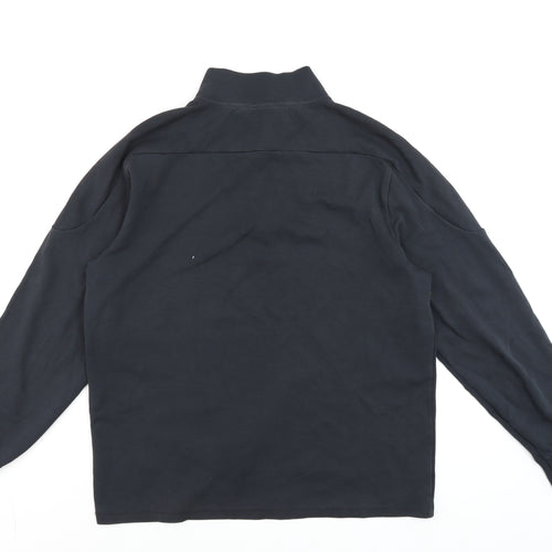 Dunnes Stores Men's Navy 1/2 Zip Mock Neck Sweatshirt M