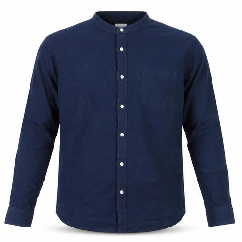 Burton Menswear London Men's Blue XL Band Collar Button-Up Shirt