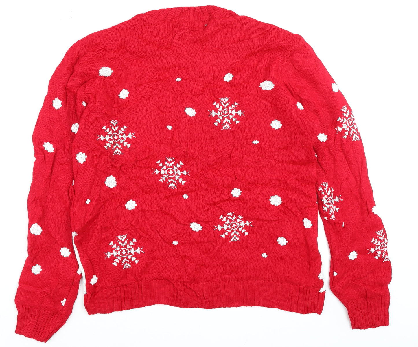 Why Not? Women Red Christmas Deer Knit Jumper Size 4