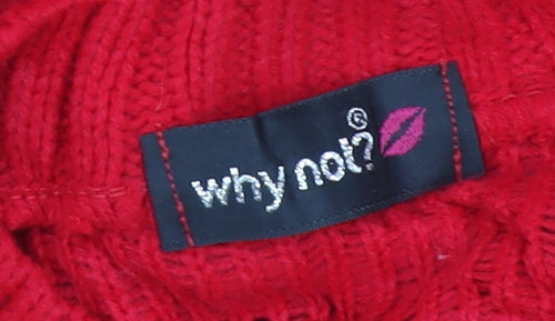 Why Not? Women Red Christmas Deer Knit Jumper Size 4