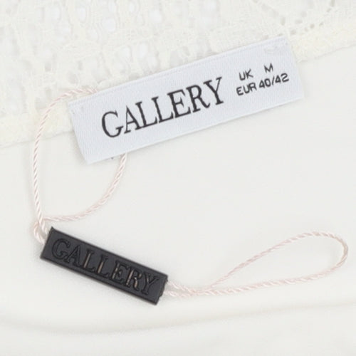 Gallery Women Ivory Lace V-Neck Camisole Tank Top M