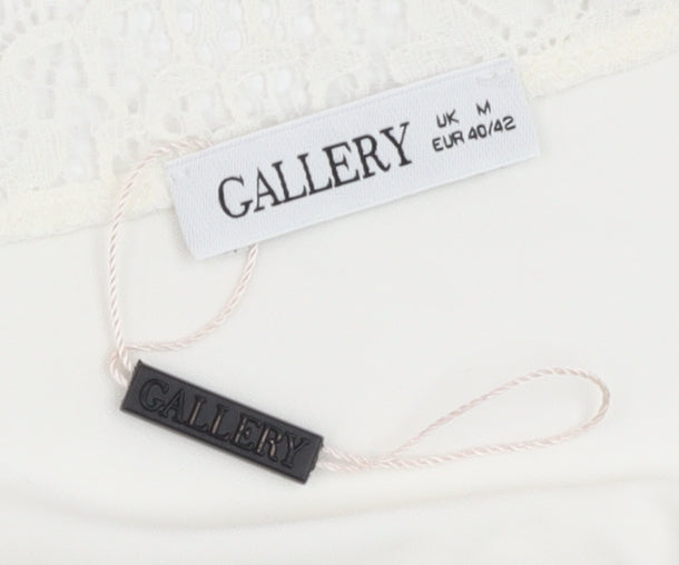 Gallery Women Ivory Lace V-Neck Camisole Tank Top M