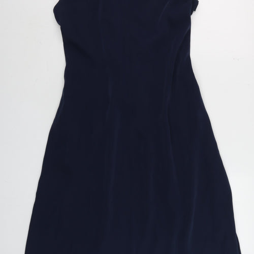 Linea Women Blue Size 16 Sleeveless Belted Wrap Dress