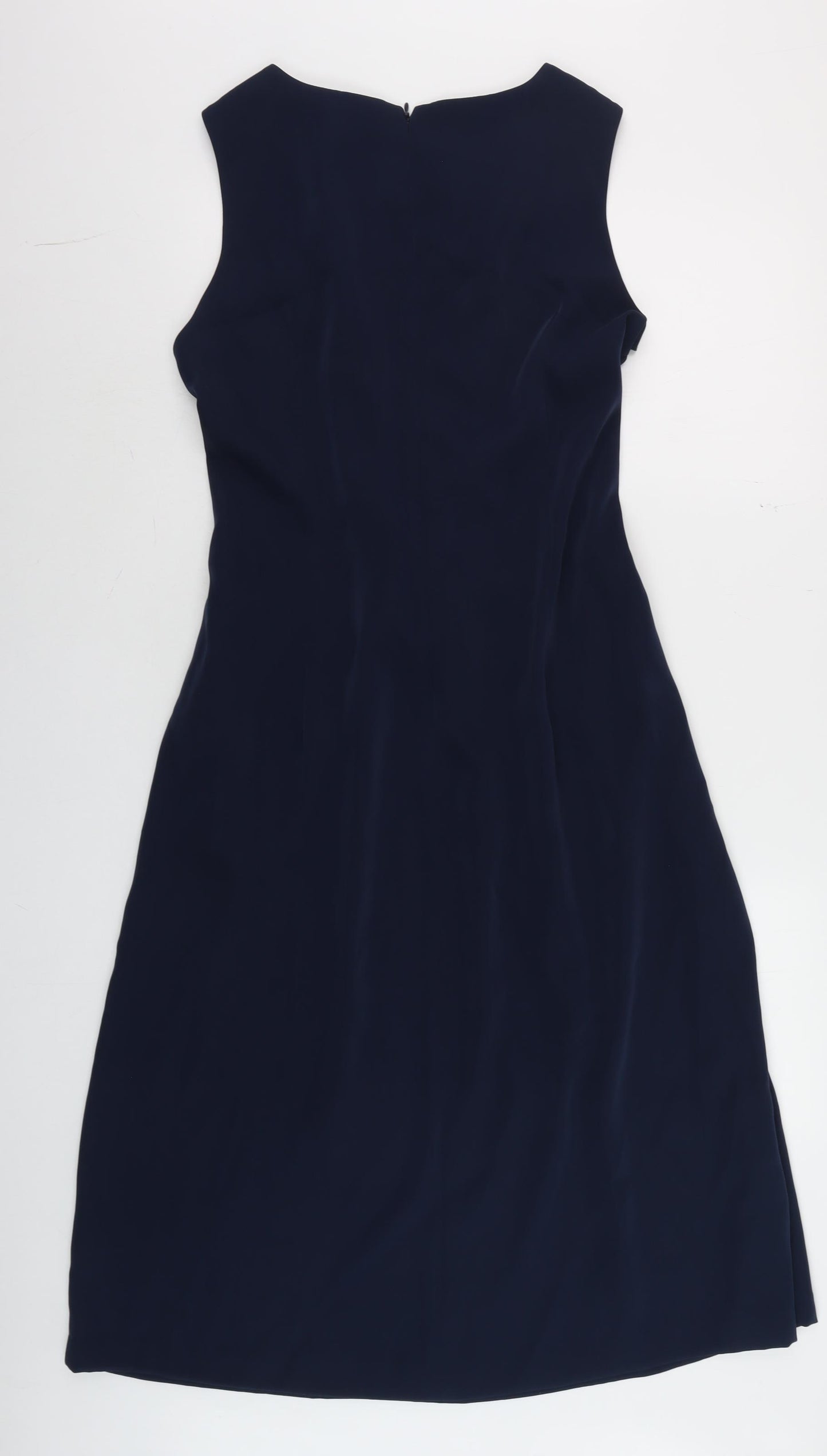 Linea Women Blue Size 16 Sleeveless Belted Wrap Dress