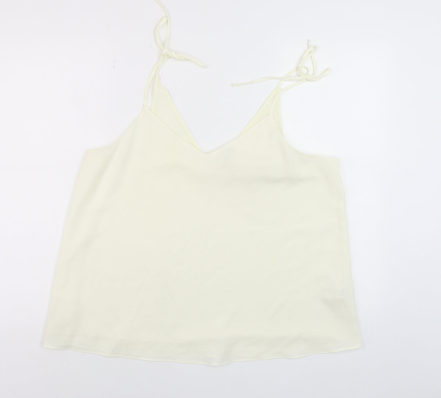 River Island Women Ivory Camisole V-Neck Spaghetti Strap Top Size 16